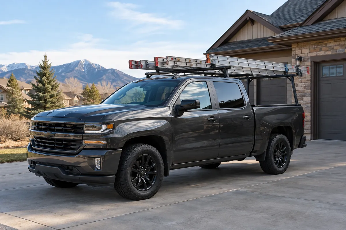 Northridge Roofing work truck parked outside a home in Lakewood